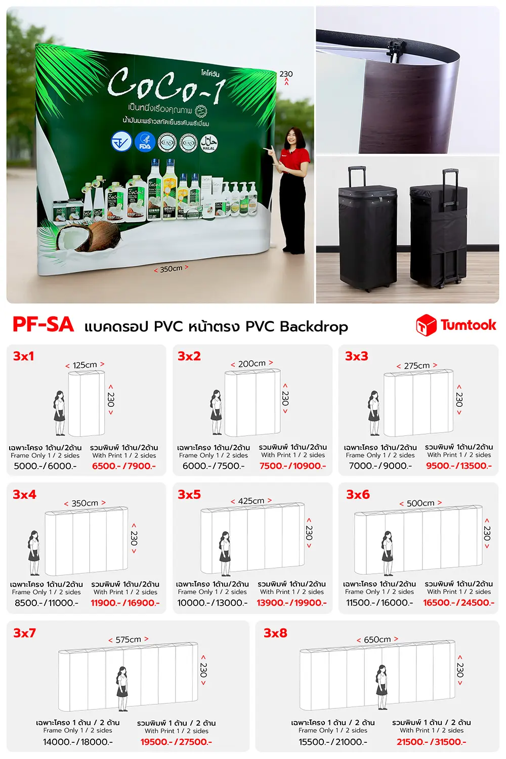 แบคดรอป PVC สูง230cm