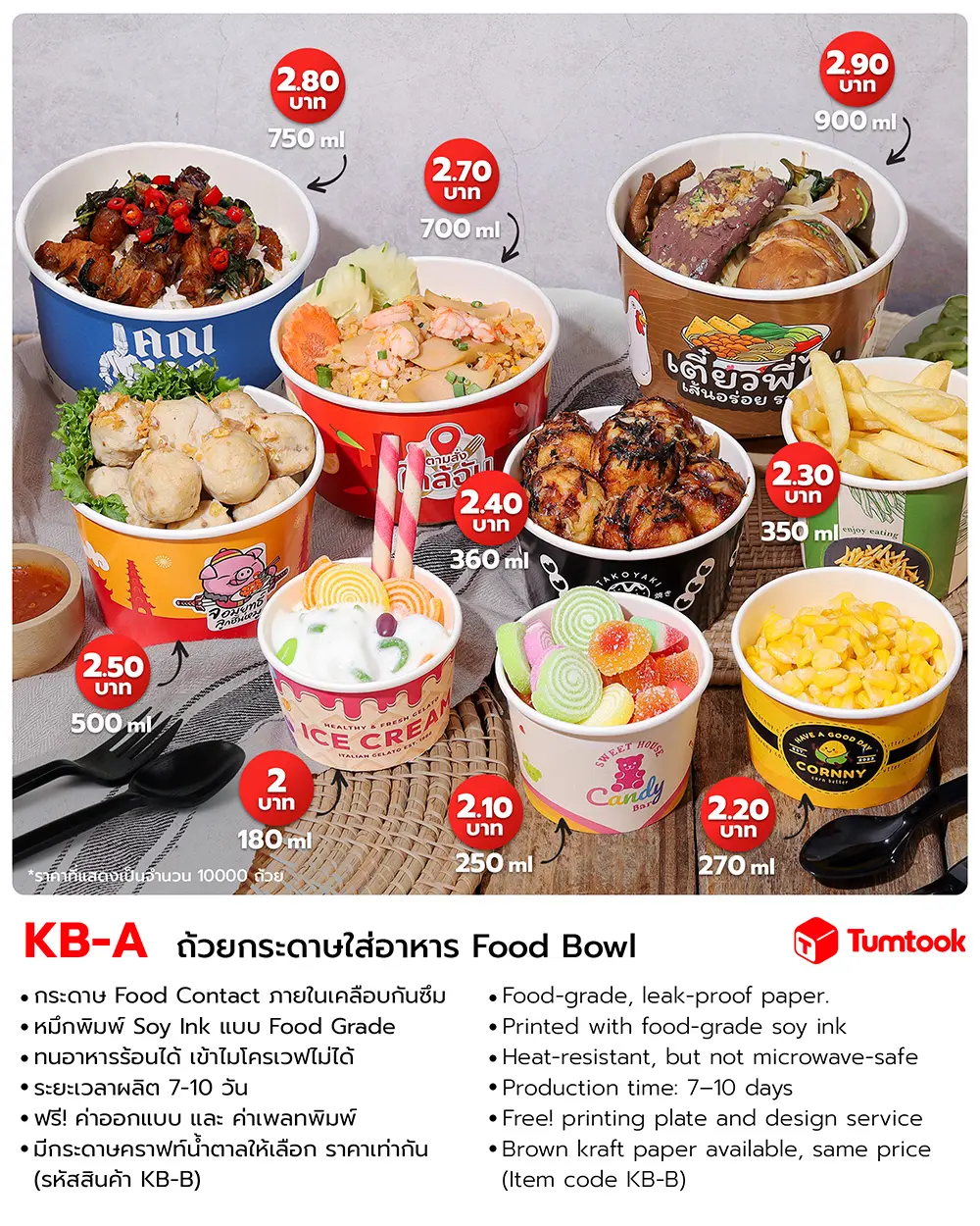 ถ้วยกระดาษใส่อาหาร